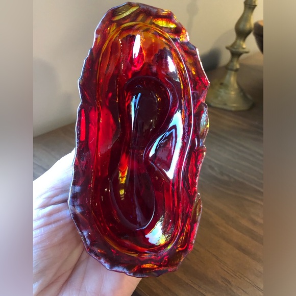 Rare Fenton Red Carnival Iridescent Glass Lion Figurine 5” Paperweight - Picture 6 of 6